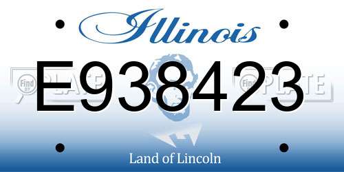 E938423 Illinois License Plate