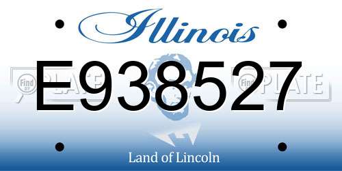 E938527 Illinois License Plate