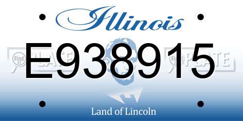 E938915 Illinois License Plate