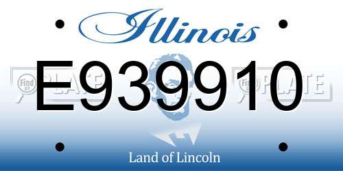 E939910 Illinois License Plate