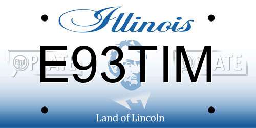 E93TIM Illinois License Plate
