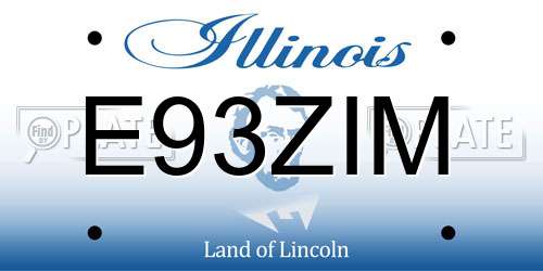 E93ZIM Illinois License Plate