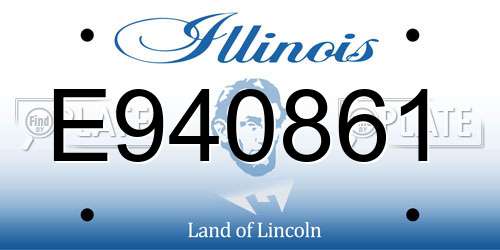 E940861 Illinois License Plate
