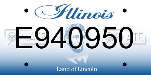 E940950 Illinois License Plate