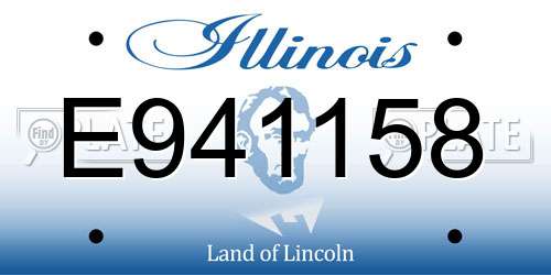 E941158 Illinois License Plate