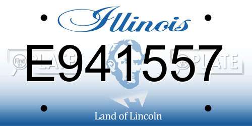 E941557 Illinois License Plate