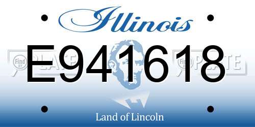 E941618 Illinois License Plate