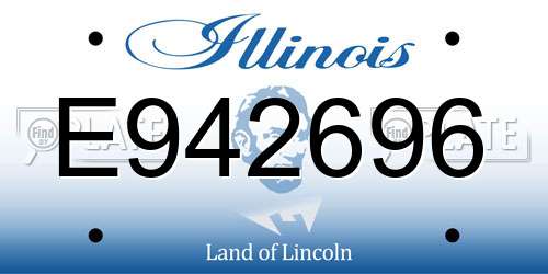 E942696 Illinois License Plate