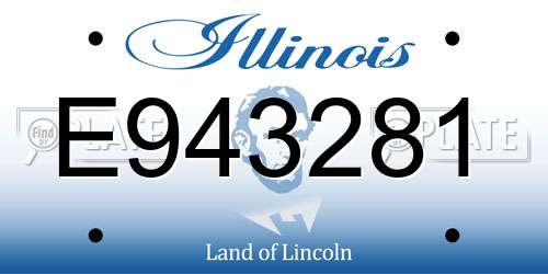 E943281 Illinois License Plate