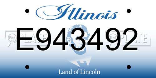 E943492 Illinois License Plate