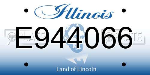 E944066 Illinois License Plate