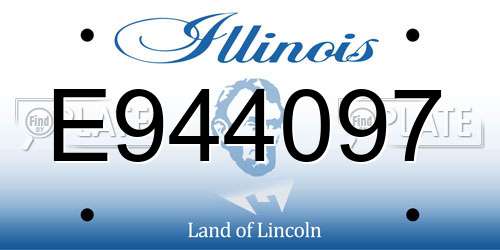E944097 Illinois License Plate