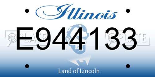 E944133 Illinois License Plate