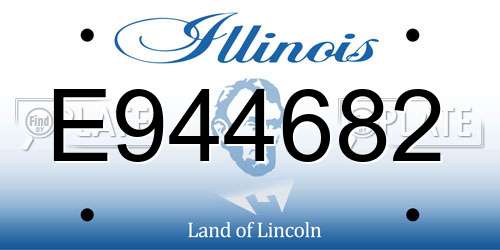 E944682 Illinois License Plate