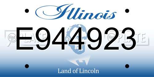 E944923 Illinois License Plate