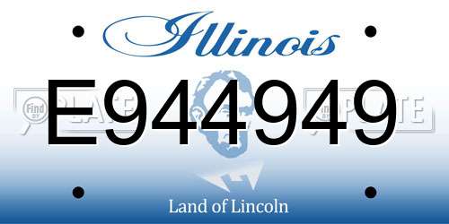 E944949 Illinois License Plate