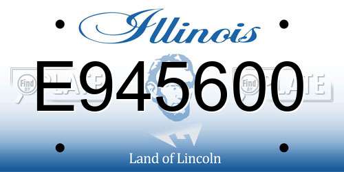 E945600 Illinois License Plate