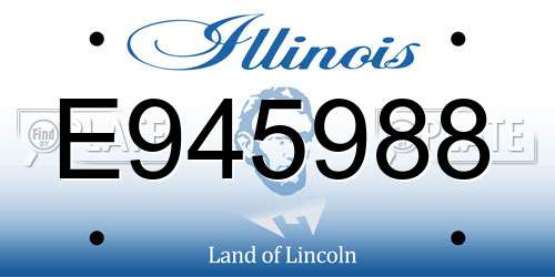 E945988 Illinois License Plate
