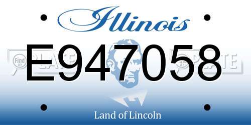 E947058 Illinois License Plate