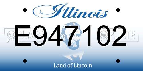 E947102 Illinois License Plate