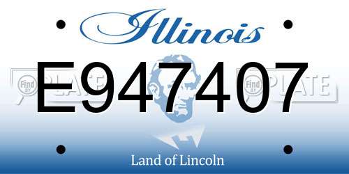 E947407 Illinois License Plate