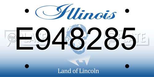 E948285 Illinois License Plate