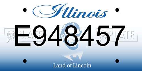 E948457 Illinois License Plate