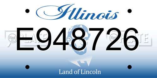 E948726 Illinois License Plate