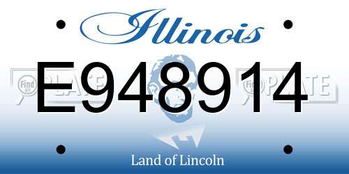 E948914 Illinois License Plate