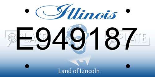 E949187 Illinois License Plate