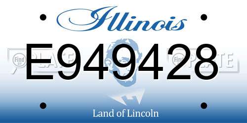 E949428 Illinois License Plate