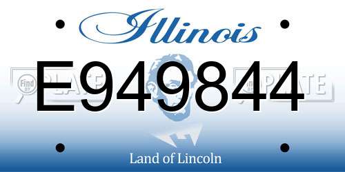 E949844 Illinois License Plate
