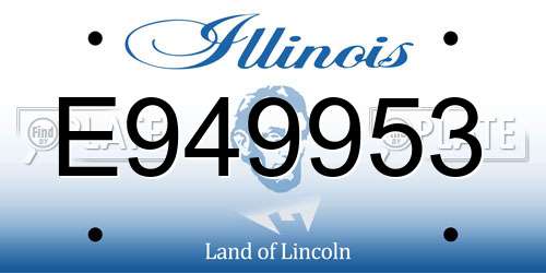 E949953 Illinois License Plate