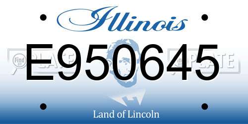 E950645 Illinois License Plate