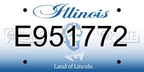 E951772 Illinois License Plate