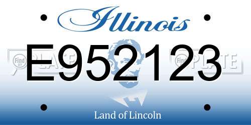 E952123 Illinois License Plate