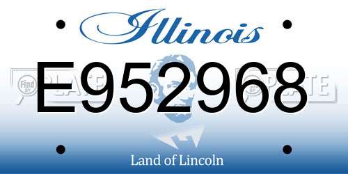 E952968 Illinois License Plate
