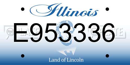 E953336 Illinois License Plate