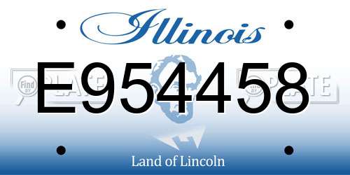 E954458 Illinois License Plate