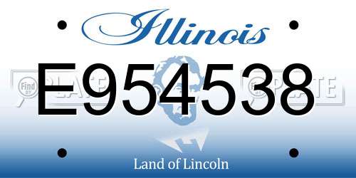 E954538 Illinois License Plate