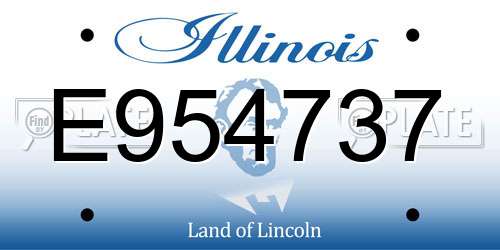 E954737 Illinois License Plate