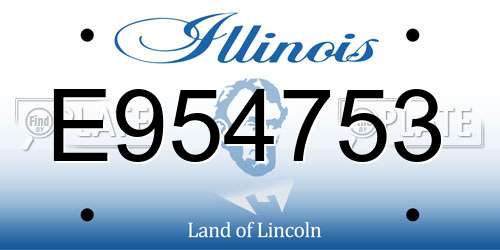 E954753 Illinois License Plate