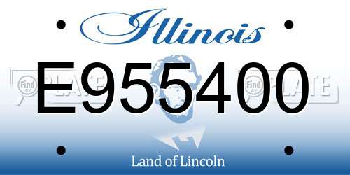E955400 Illinois License Plate