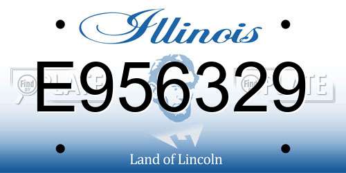 E956329 Illinois License Plate