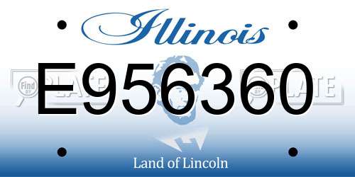 E956360 Illinois License Plate