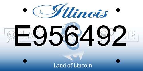 E956492 Illinois License Plate