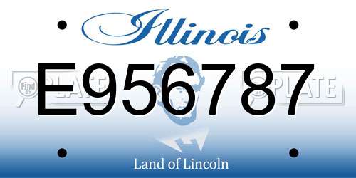 E956787 Illinois License Plate