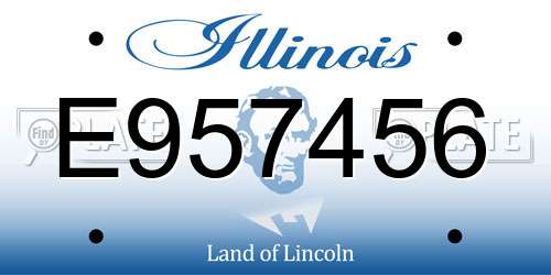 E957456 Illinois License Plate