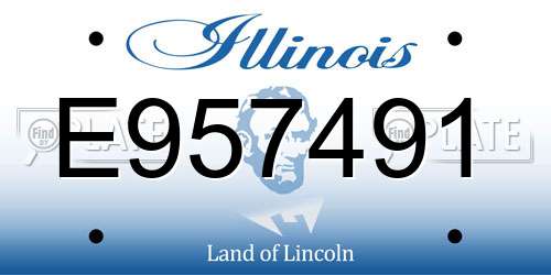 E957491 Illinois License Plate