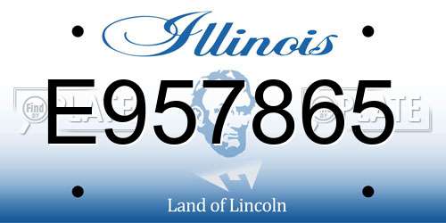 E957865 Illinois License Plate